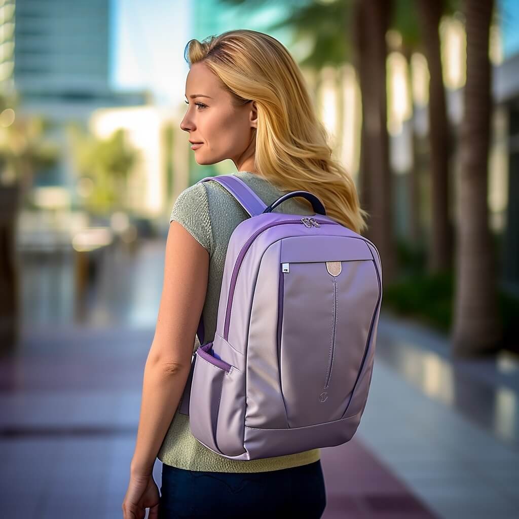 ladies purple laptop backpack