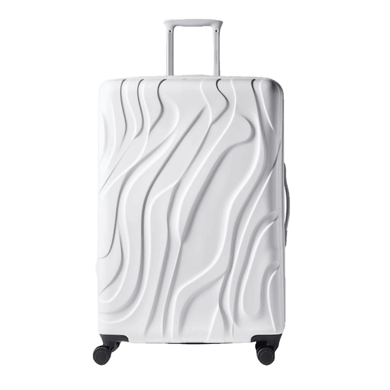 white luggage