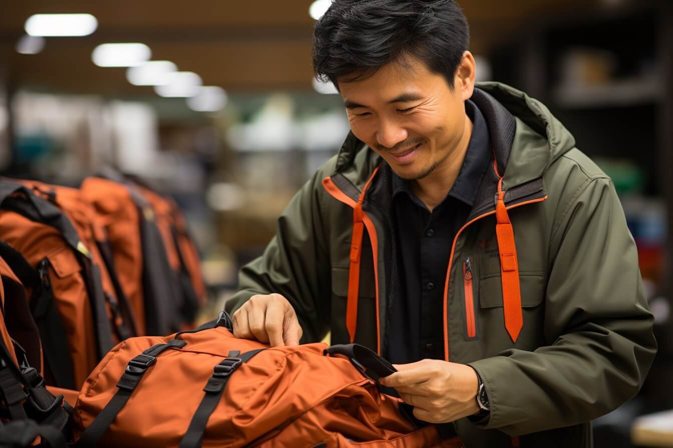 quality inspection of backpacks